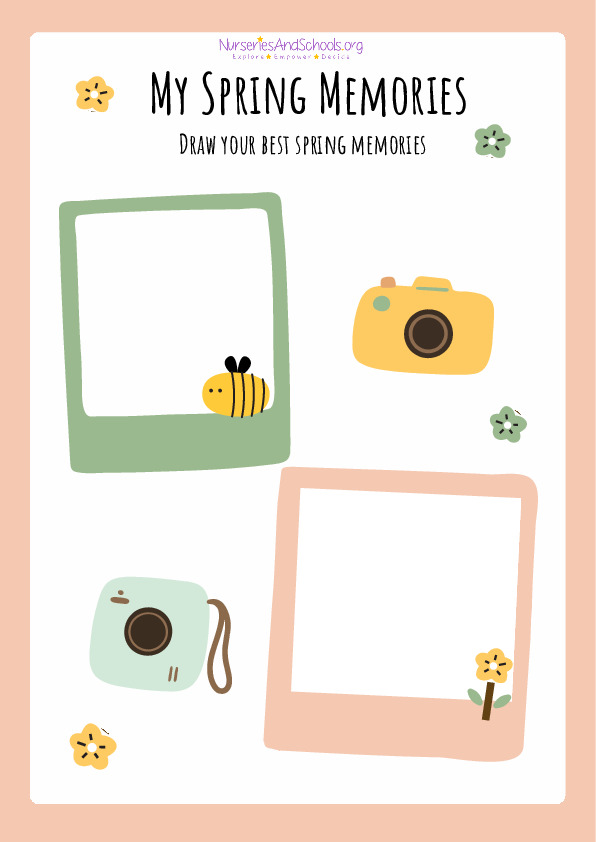 Spring memories drawing worksheet