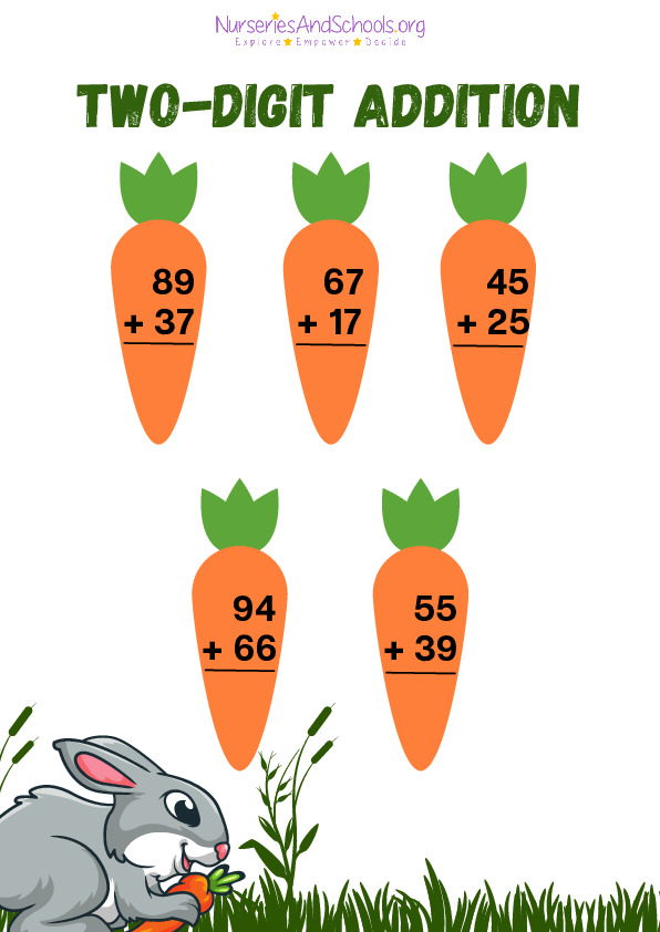 Carrot Themed Addition Worksheet