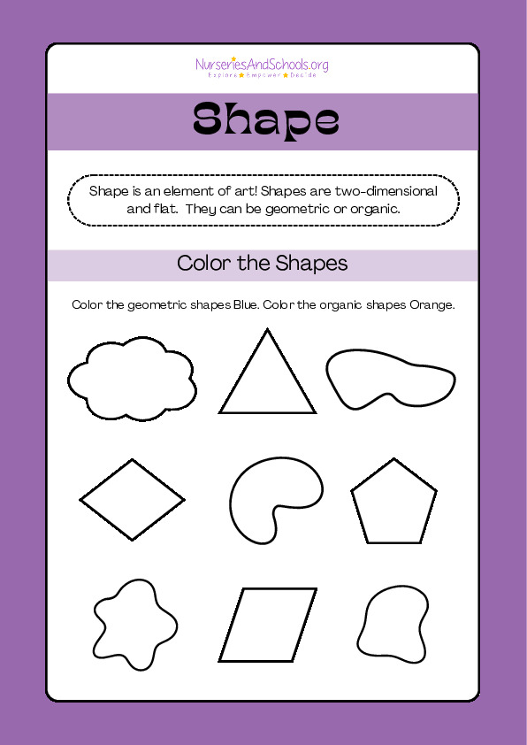 World Art Day- Shape Worksheet