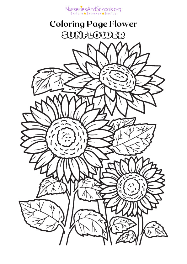 World Art Day- Flower coloring worksheet