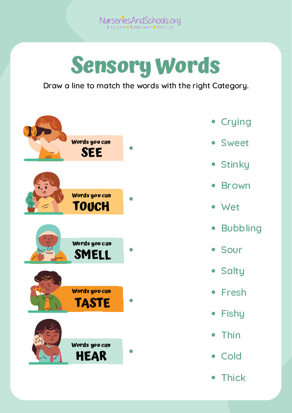 Sensory Words Worksheet