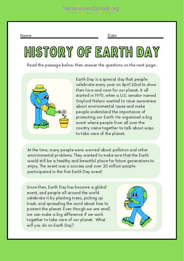 Earth Day- Speech therapy worksheet