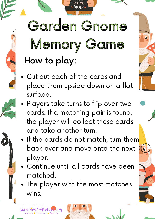 Colorful Gnome Memory Game