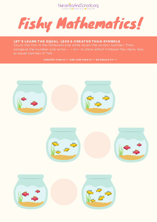 Fishbowl Greater than & less than math game