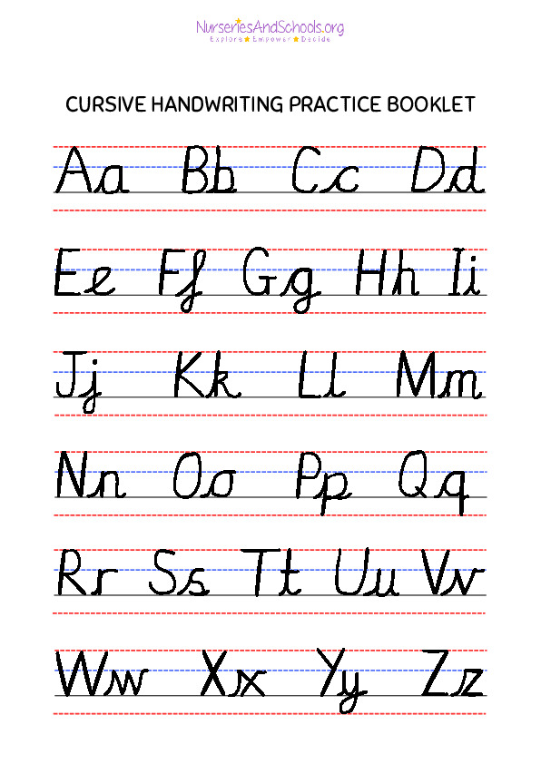 Cursive Handwriting Practice Booklet