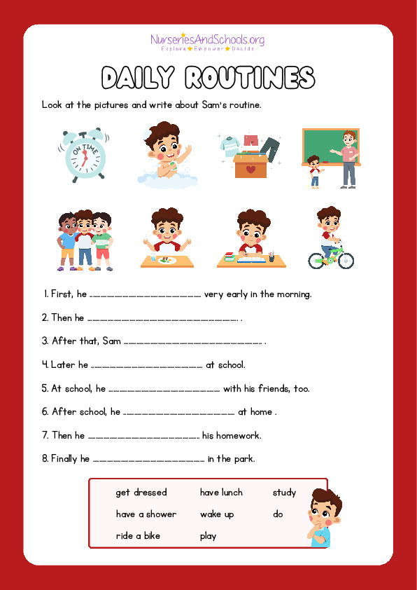 Daily Routines Worksheet