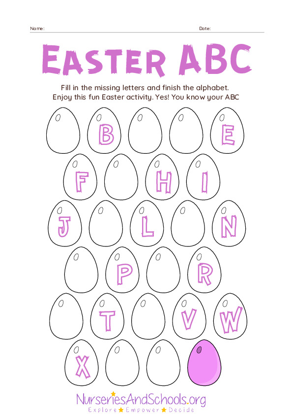 Easter ABC worksheet