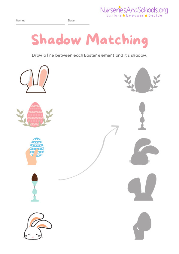 Shadow Matching Easter Worksheet
