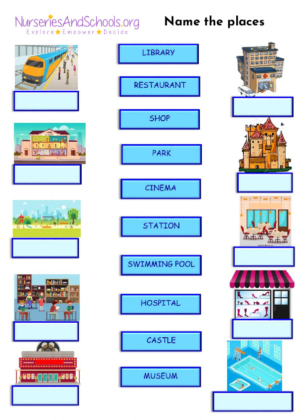 Name the places worksheet