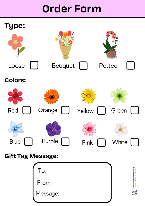 Florist role play- order form