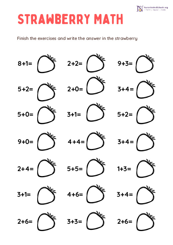 Strawberry Math Worksheet