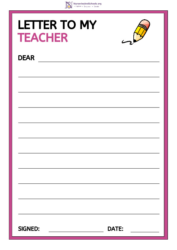 Letter Writing Worksheet