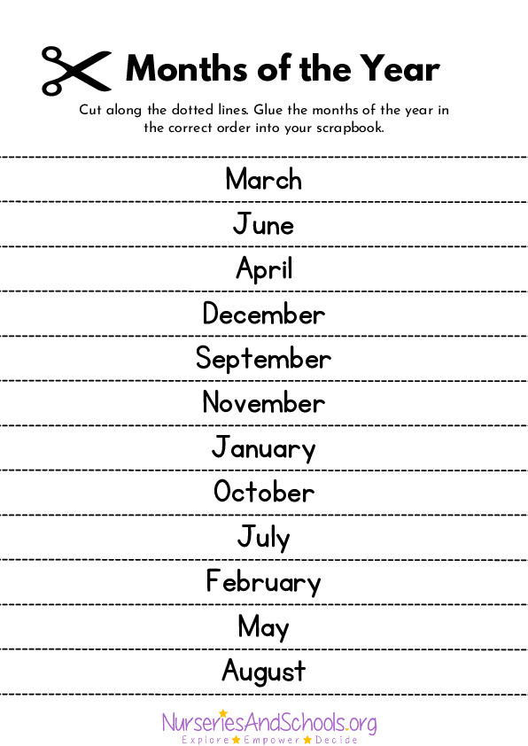 Months of the year- worksheet
