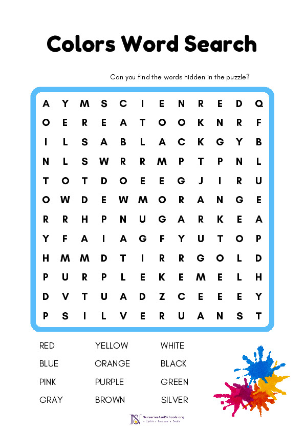 Colors Word Search