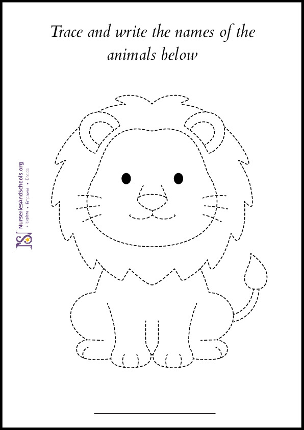Trace and write the Animals