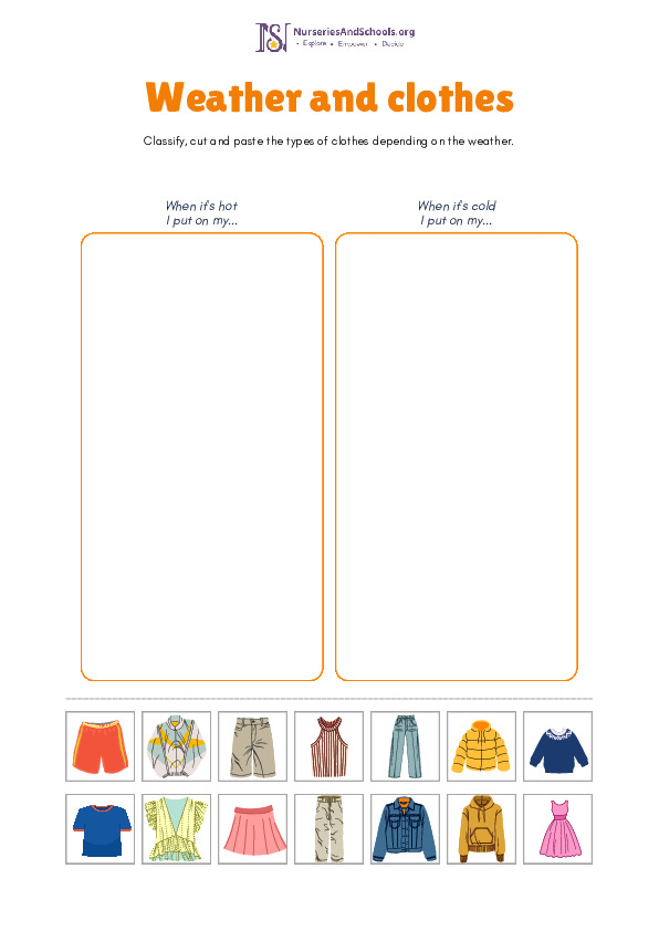Weather and Clothes- Cut and paste