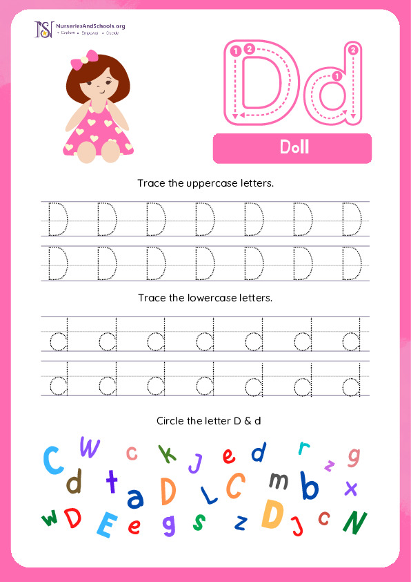 Trace Letter D