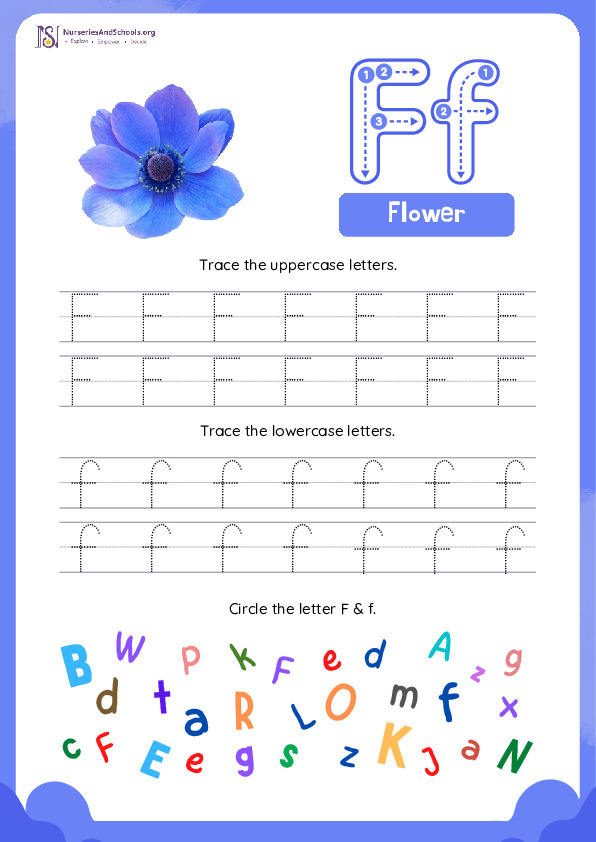 Trace Letter F