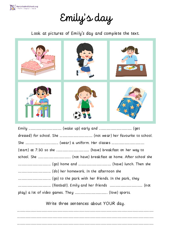 Emily's Day- Complete the text