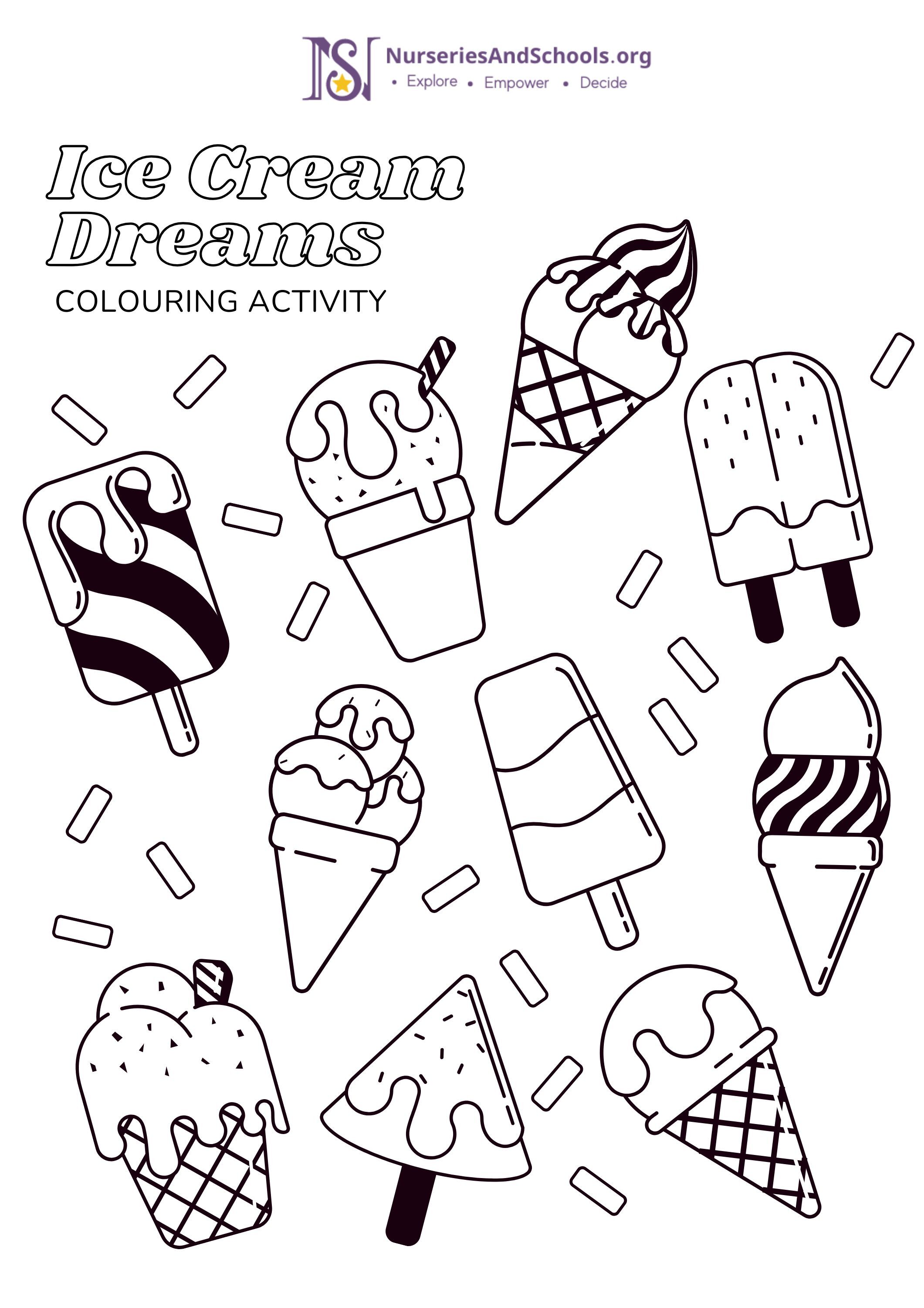 Ice Cream Colouring Activity