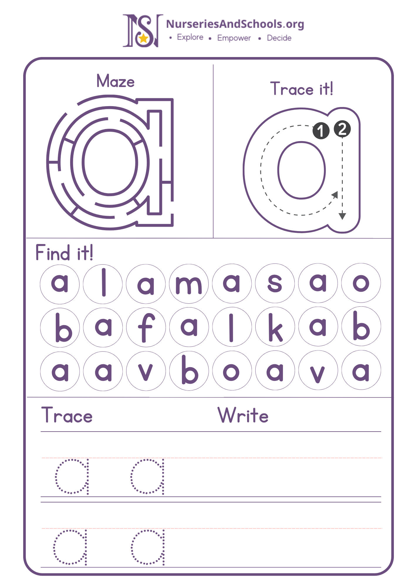 Trace, Write & Find Alphabet