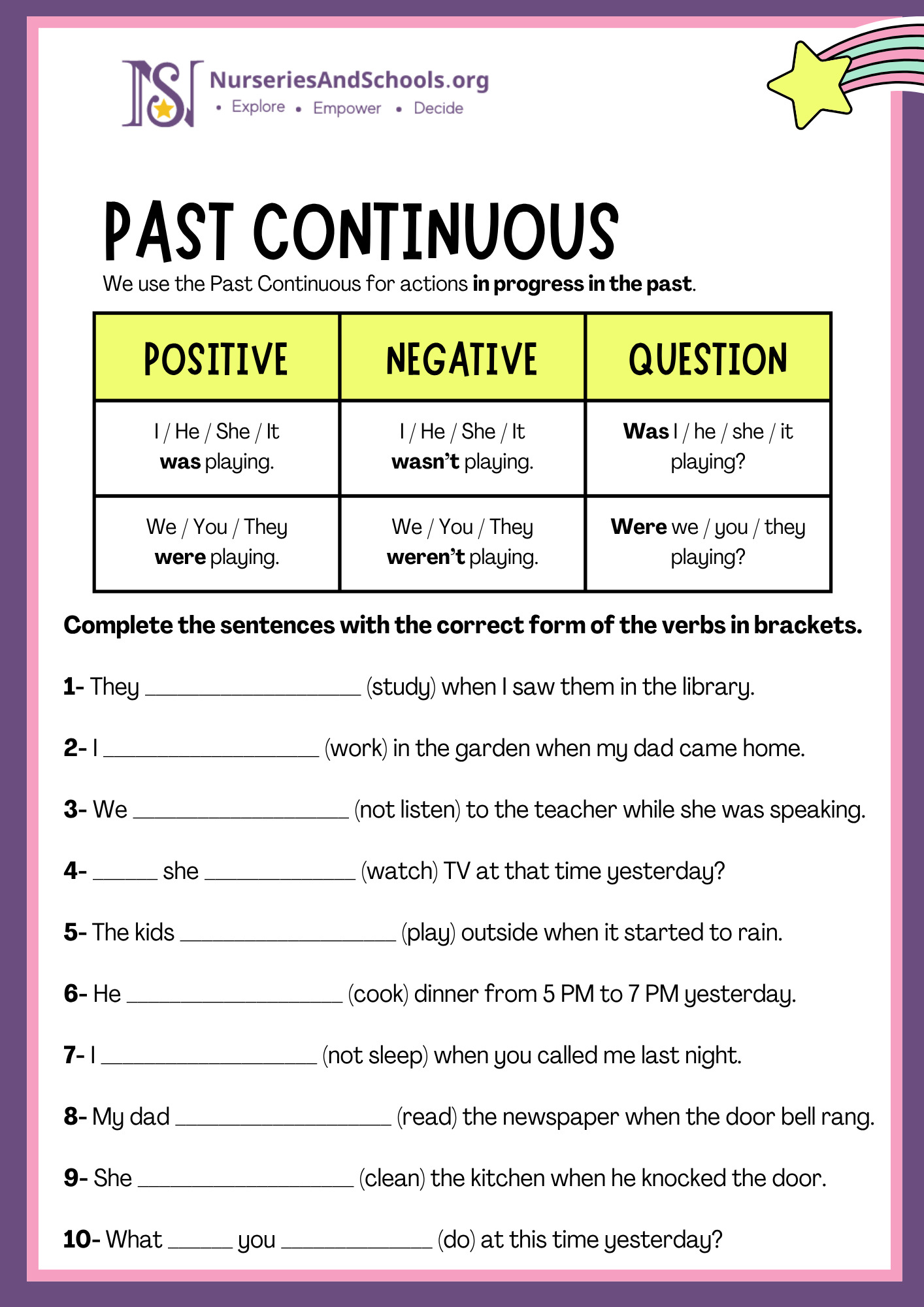 PAST CONTINUOUS