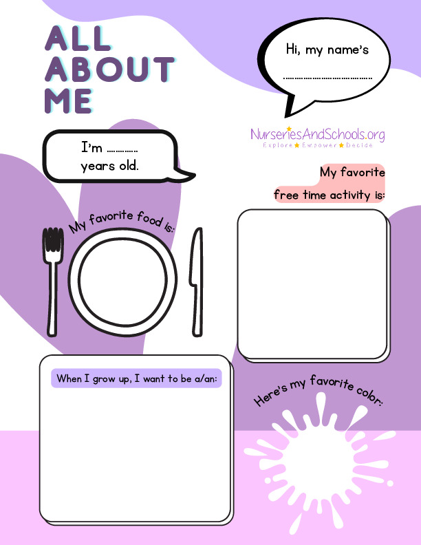 All about me activity Worksheet