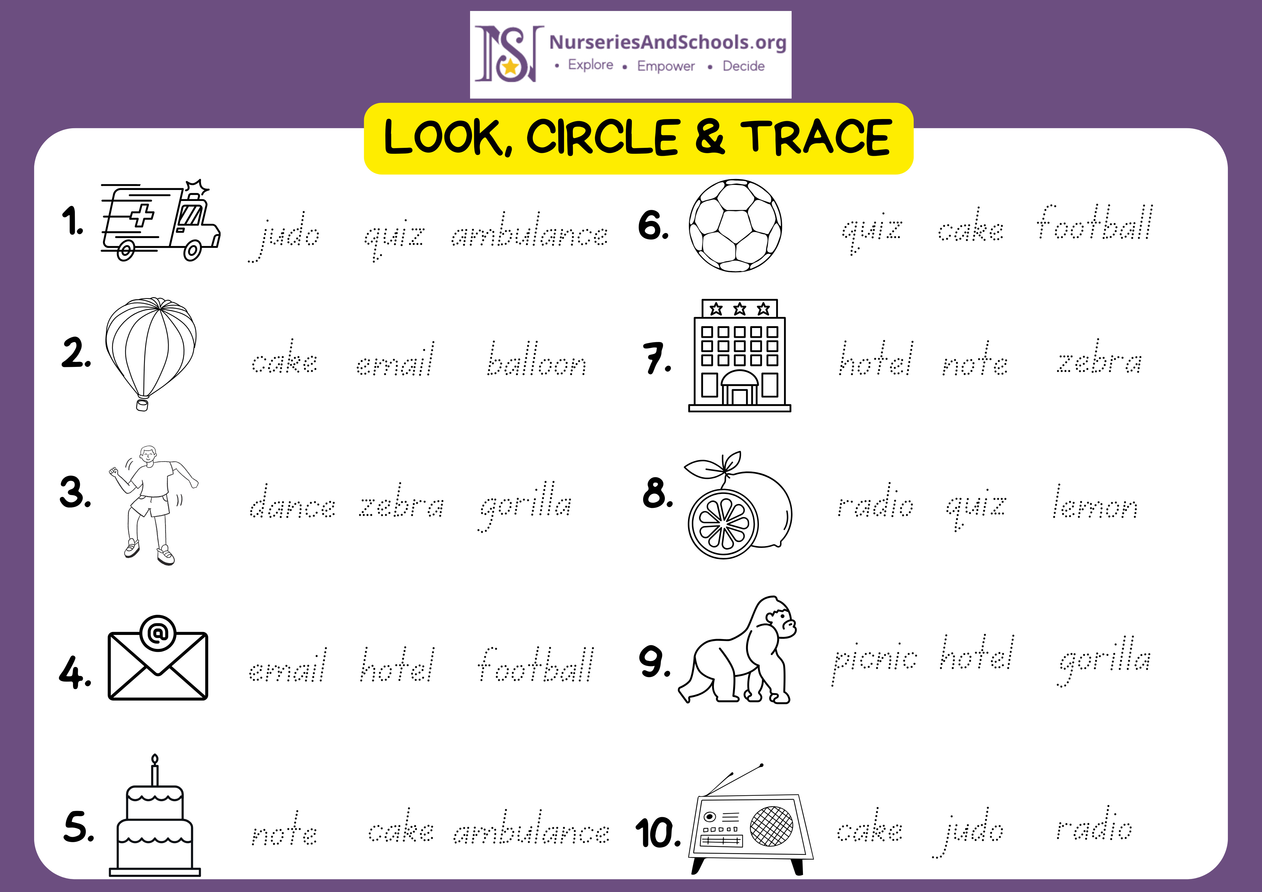 LOOK, CIRCLE & TRACE