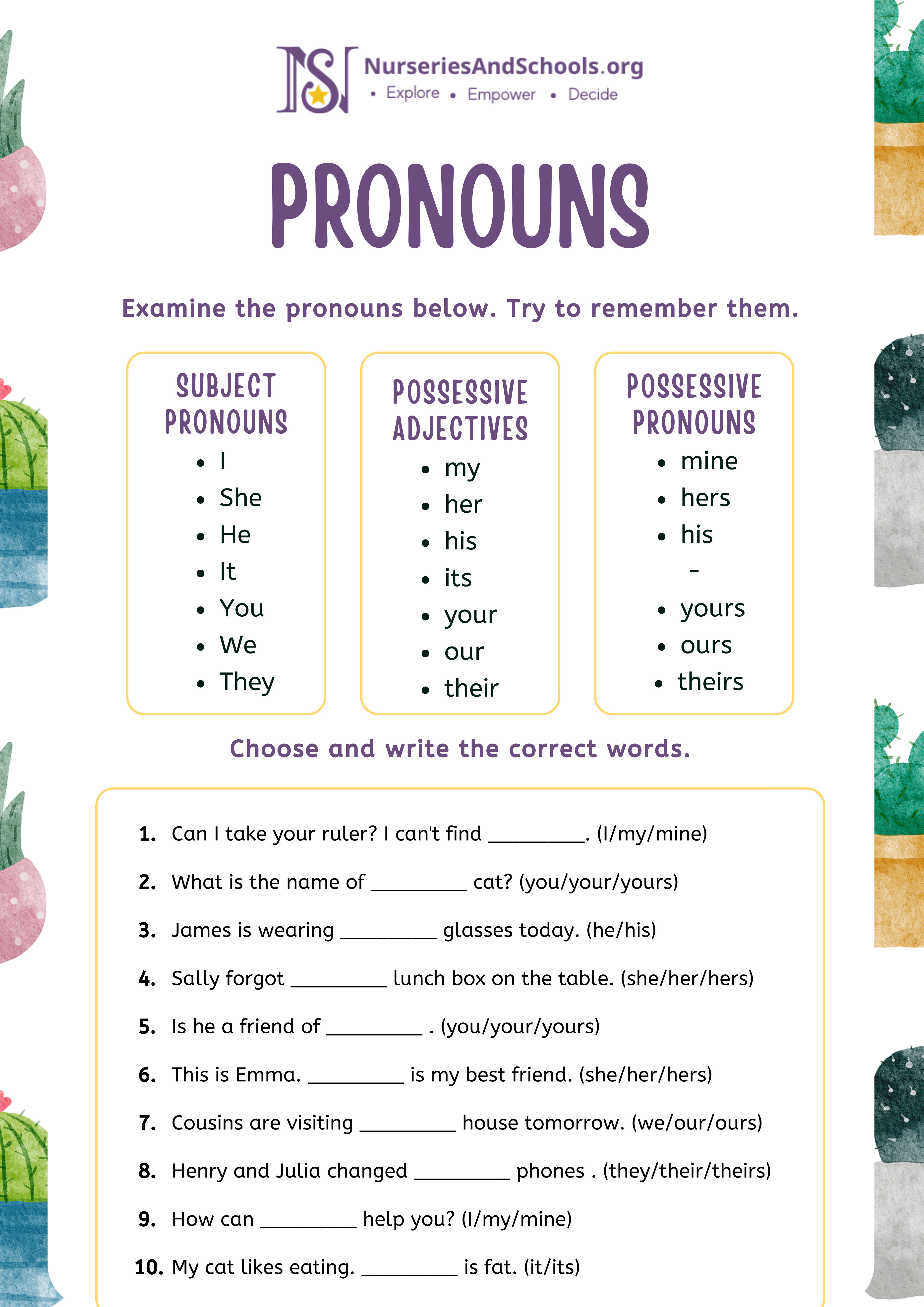 PRONOUNS-Worksheet