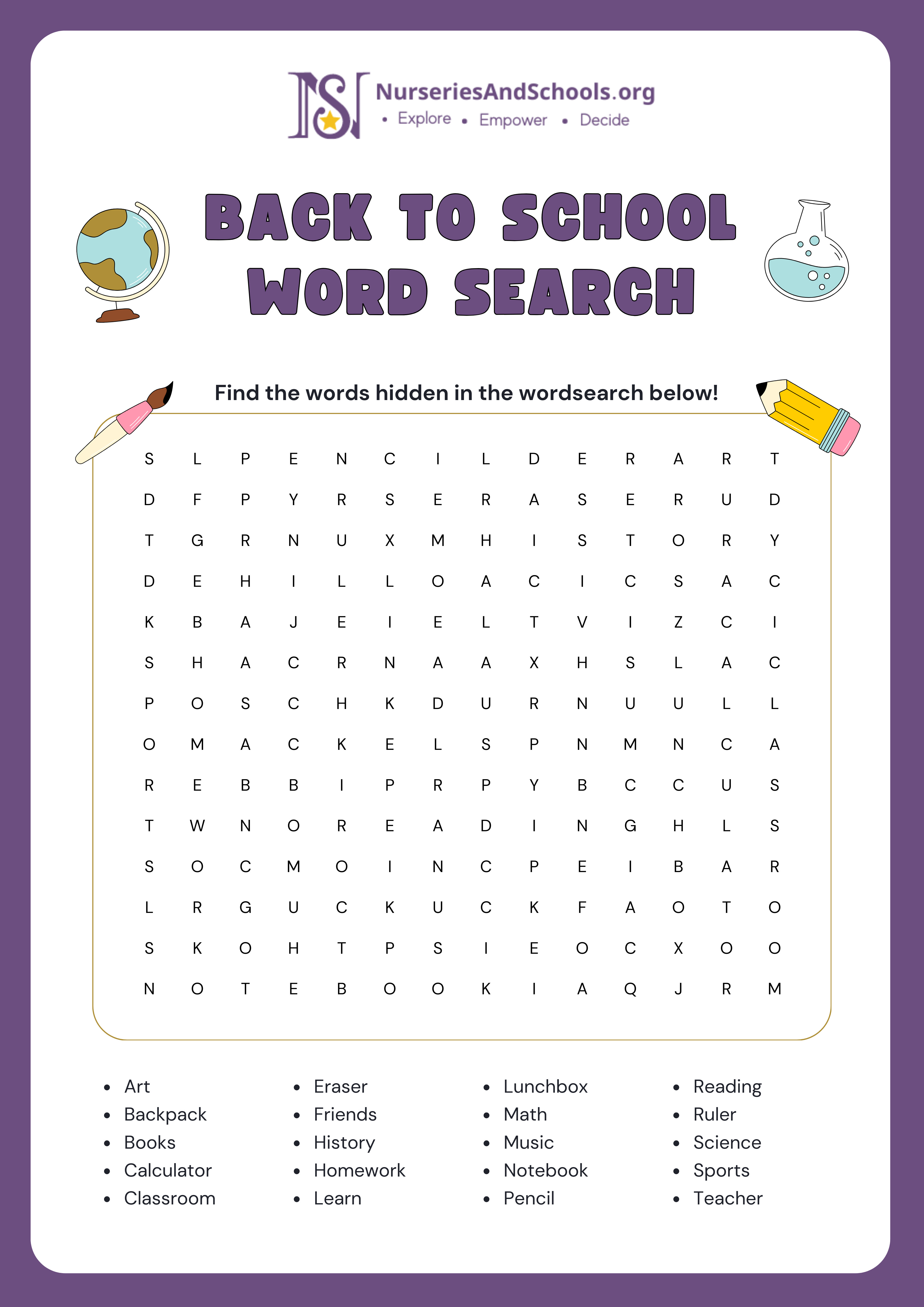 word search-worksheet