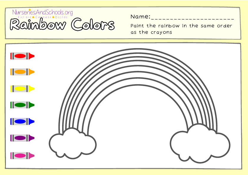 Rainbow Colours worksheet