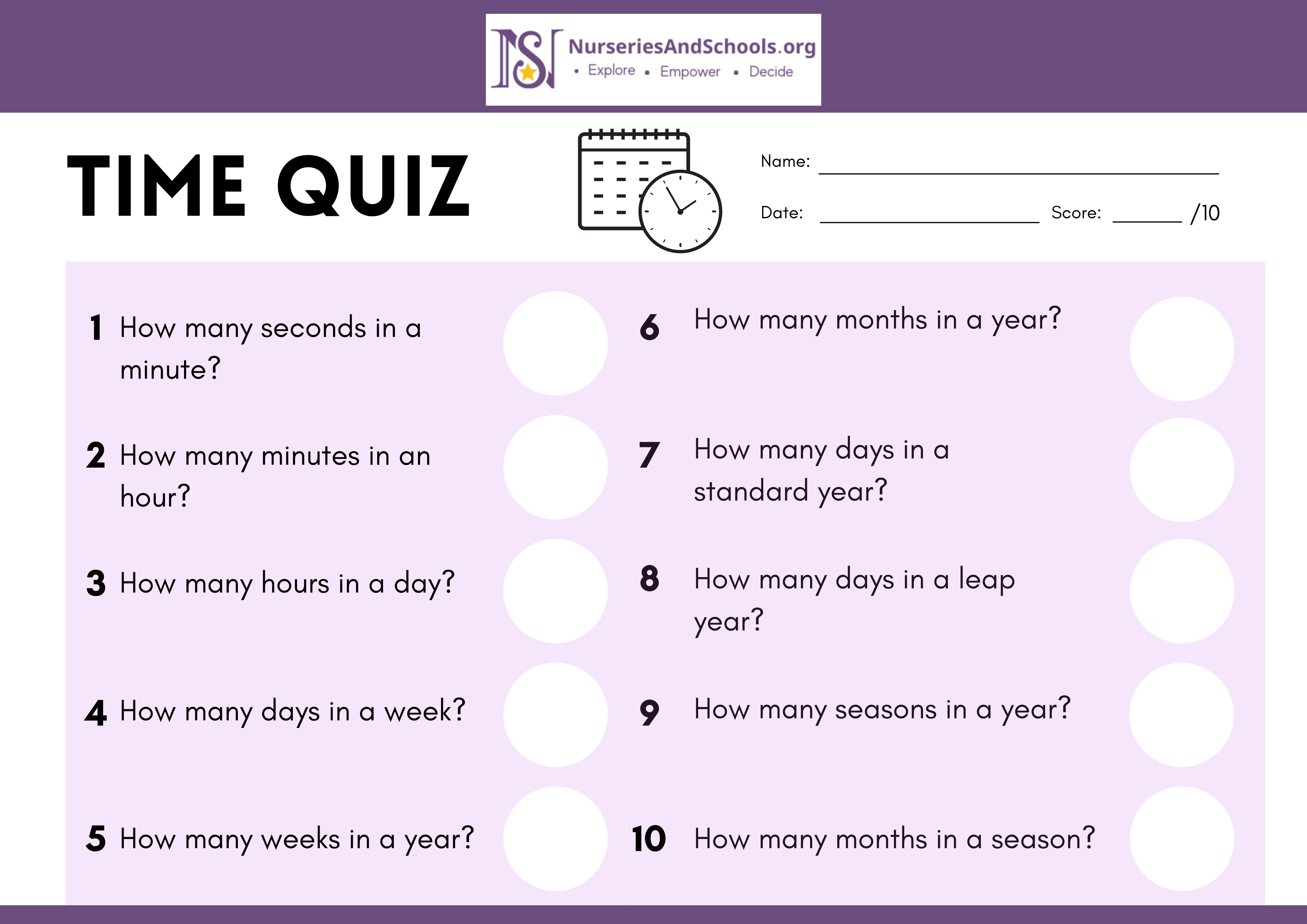 Quick Time Quiz
