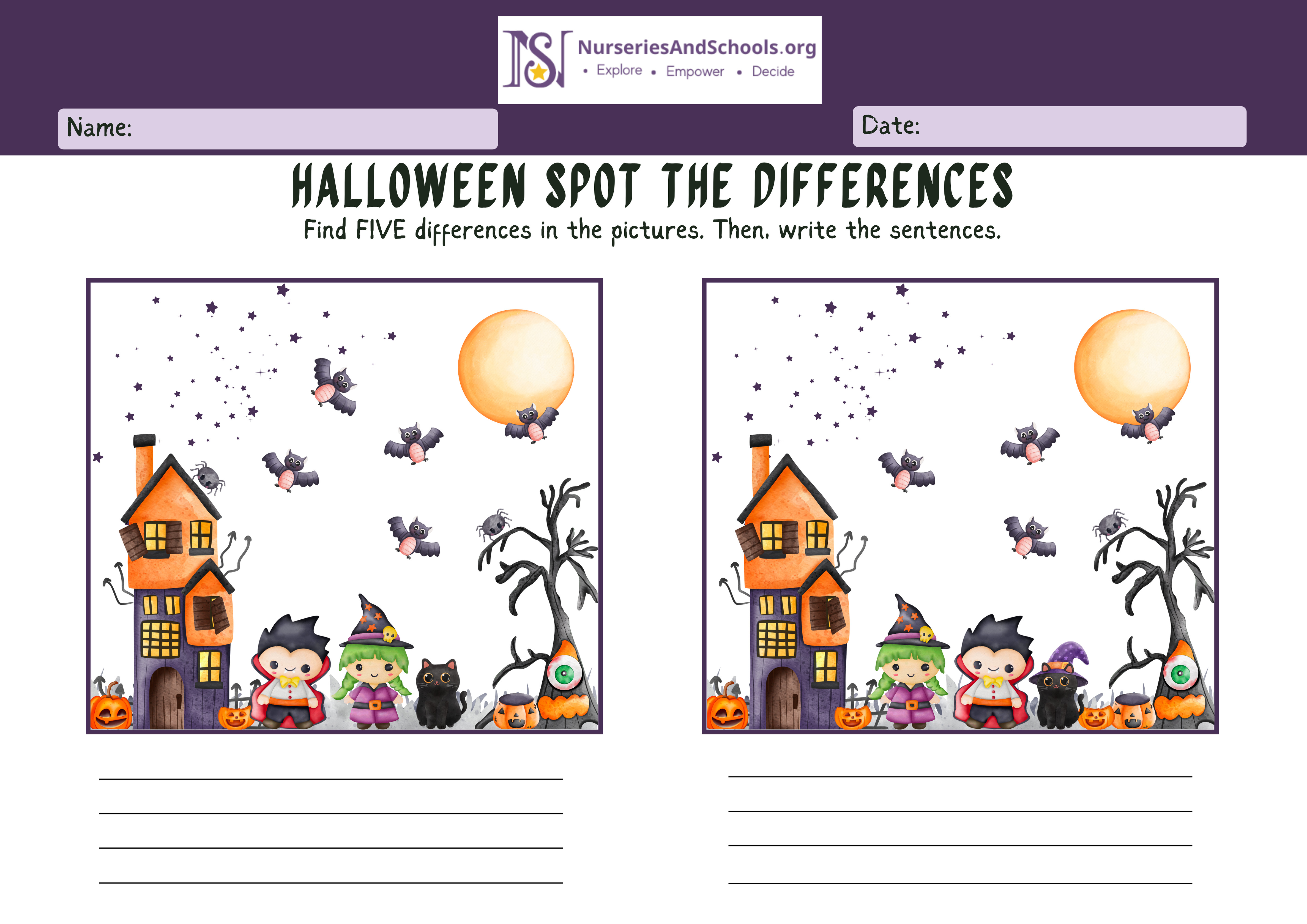Halloween spot the differences