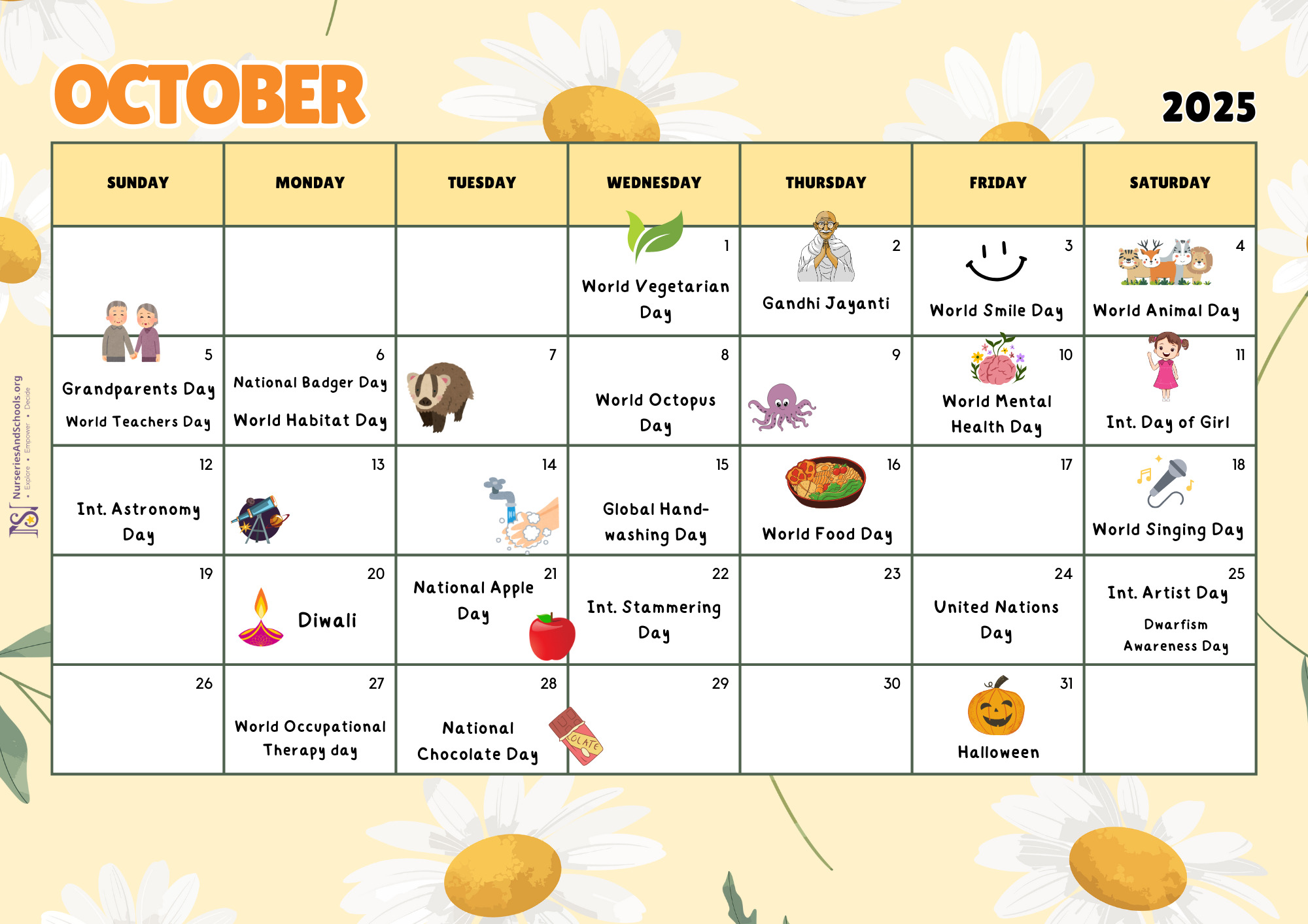 October calendar 2025