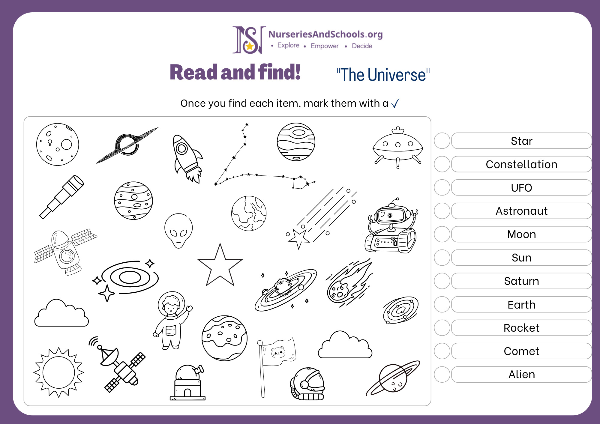 Read and find! "The Universe"