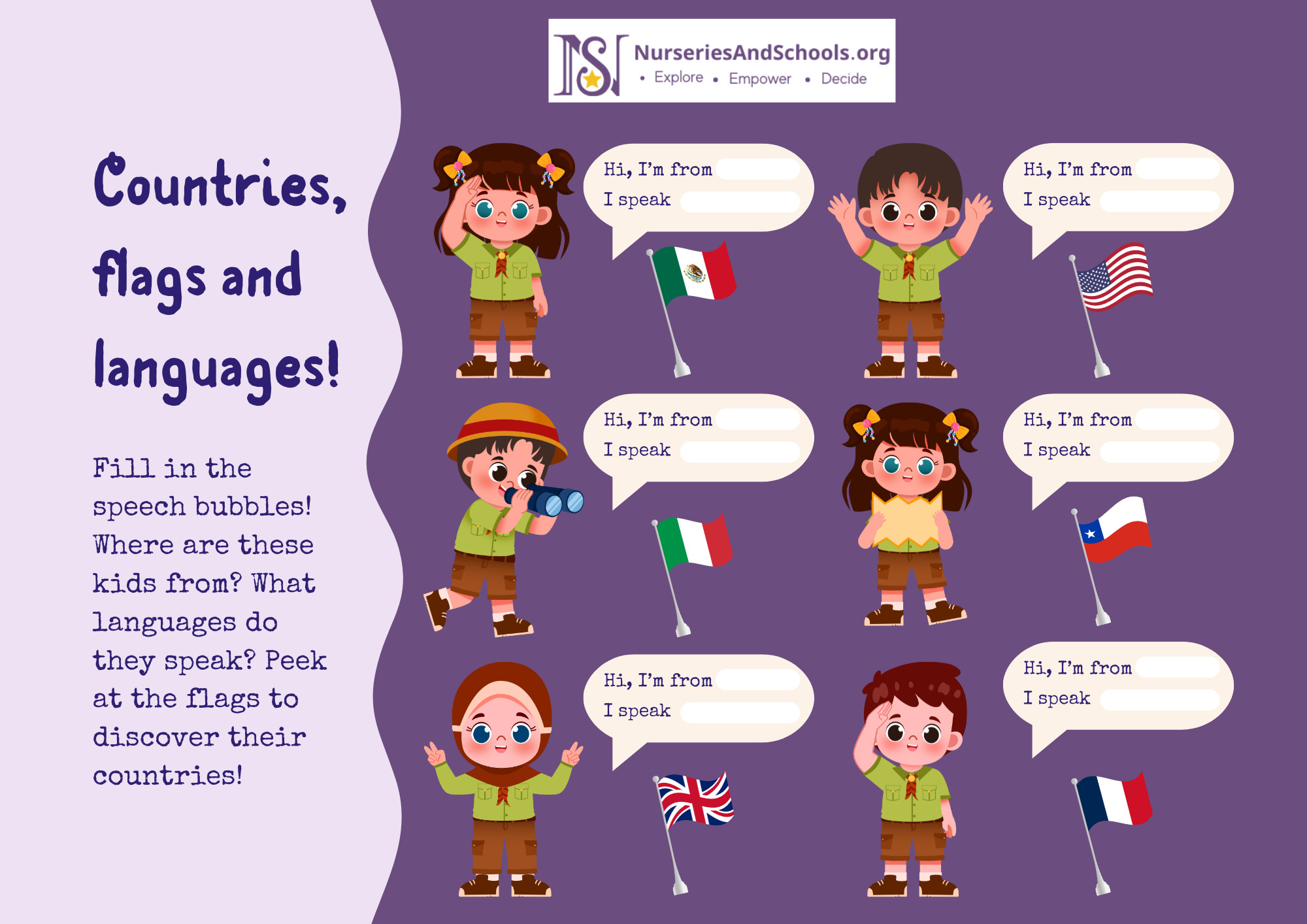 Countries, flags and languages!
