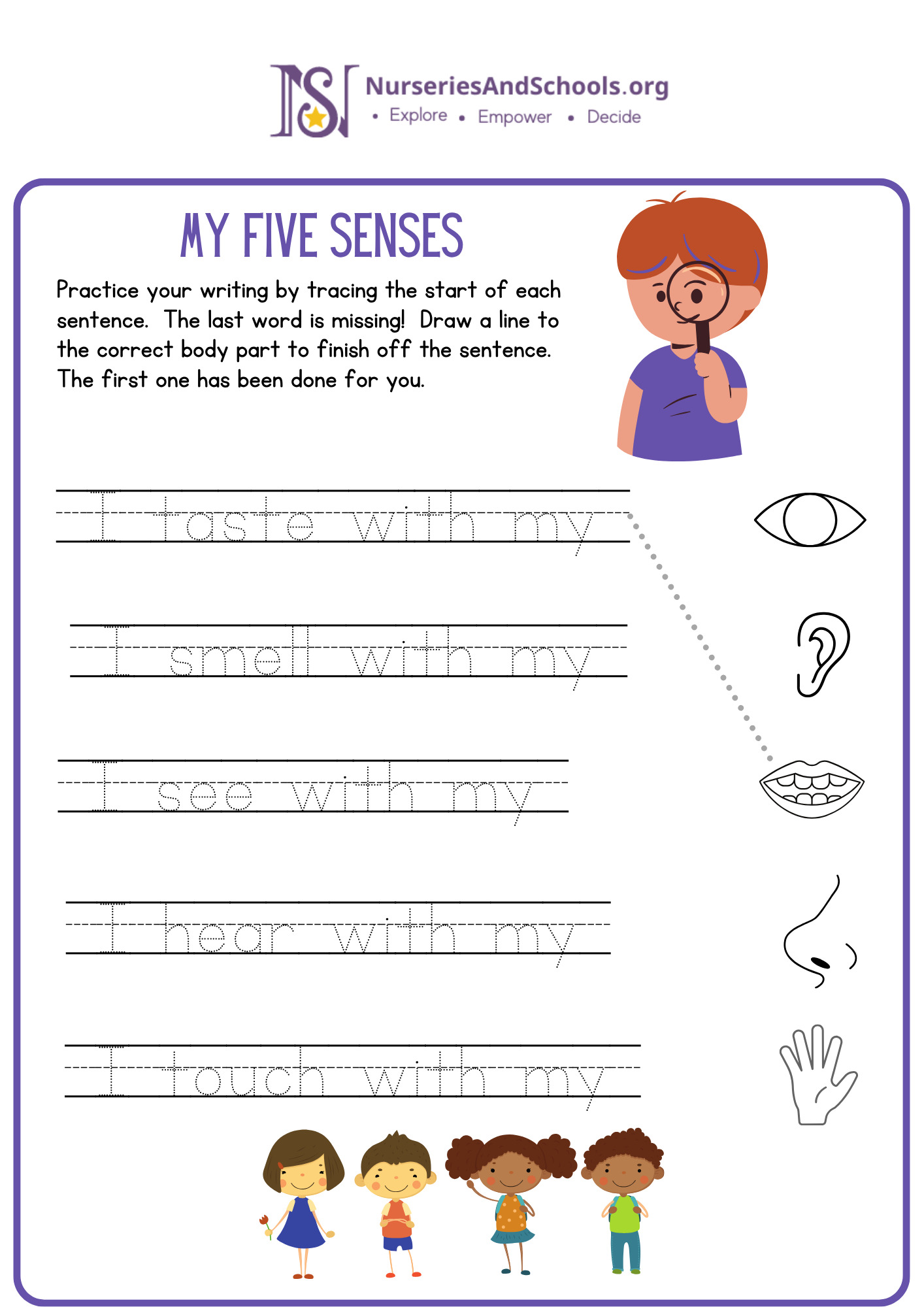 Match Correct Five Senses