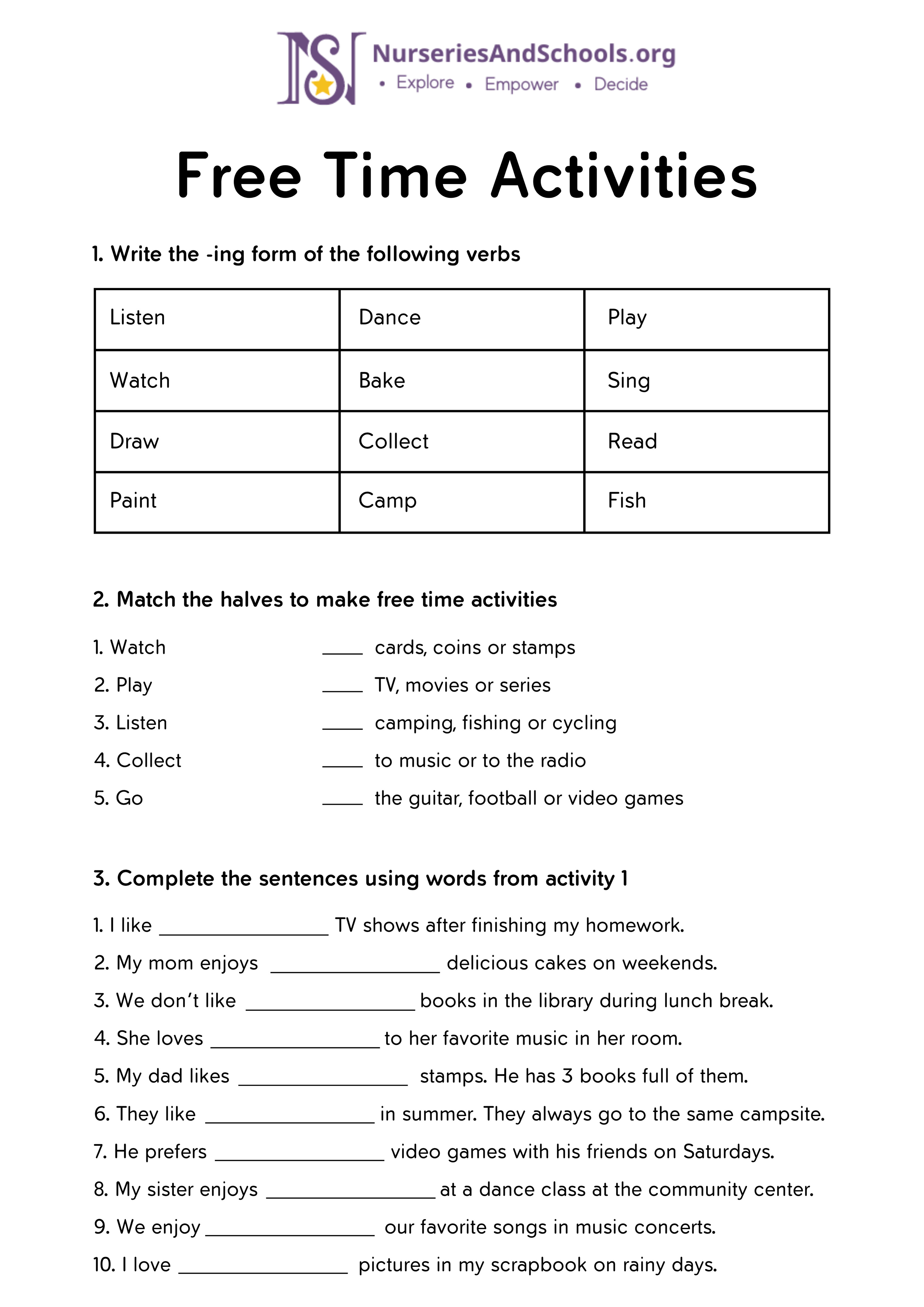 Free Time Activities