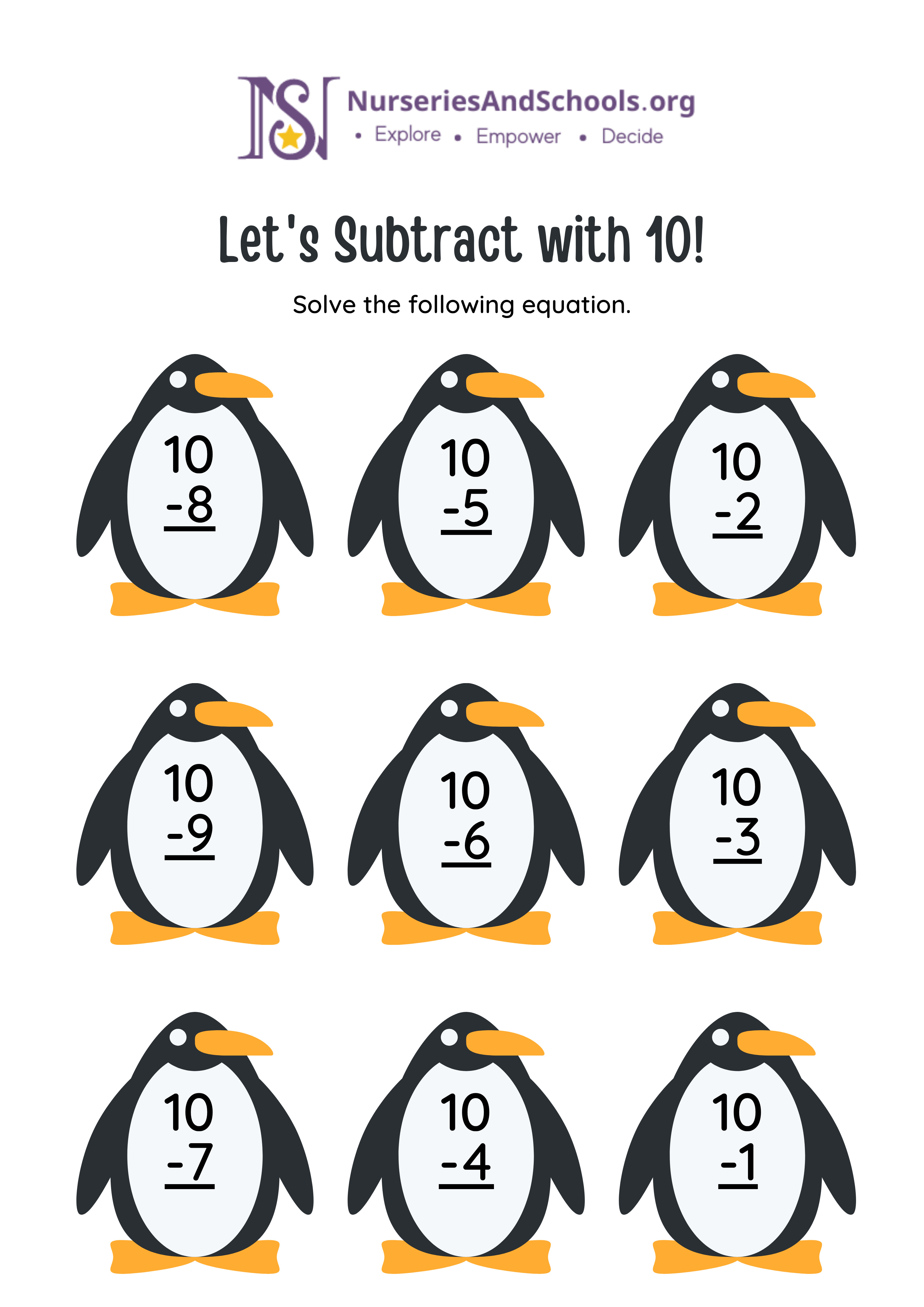 Let's Subtract with 10!