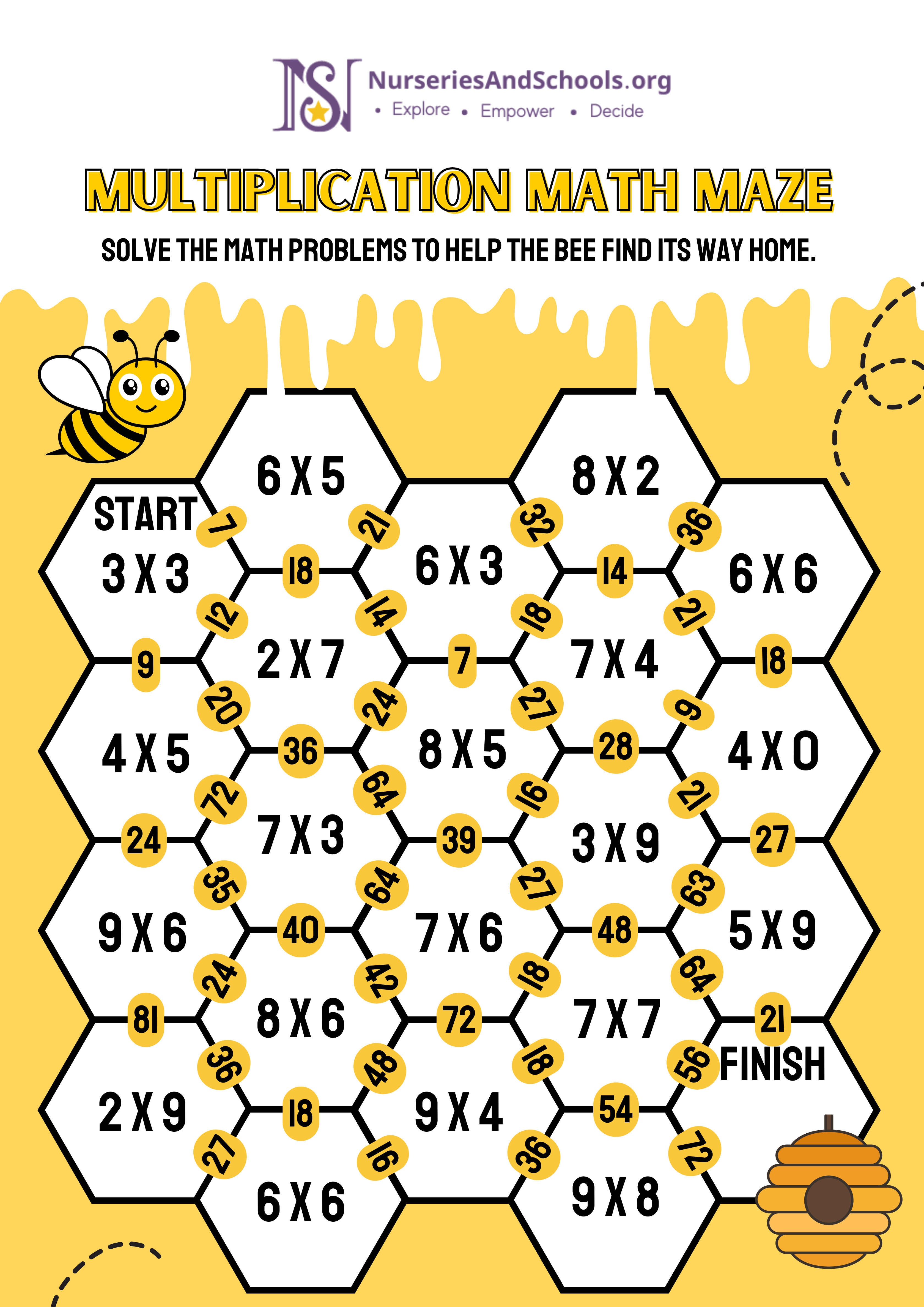 multiplication math maze