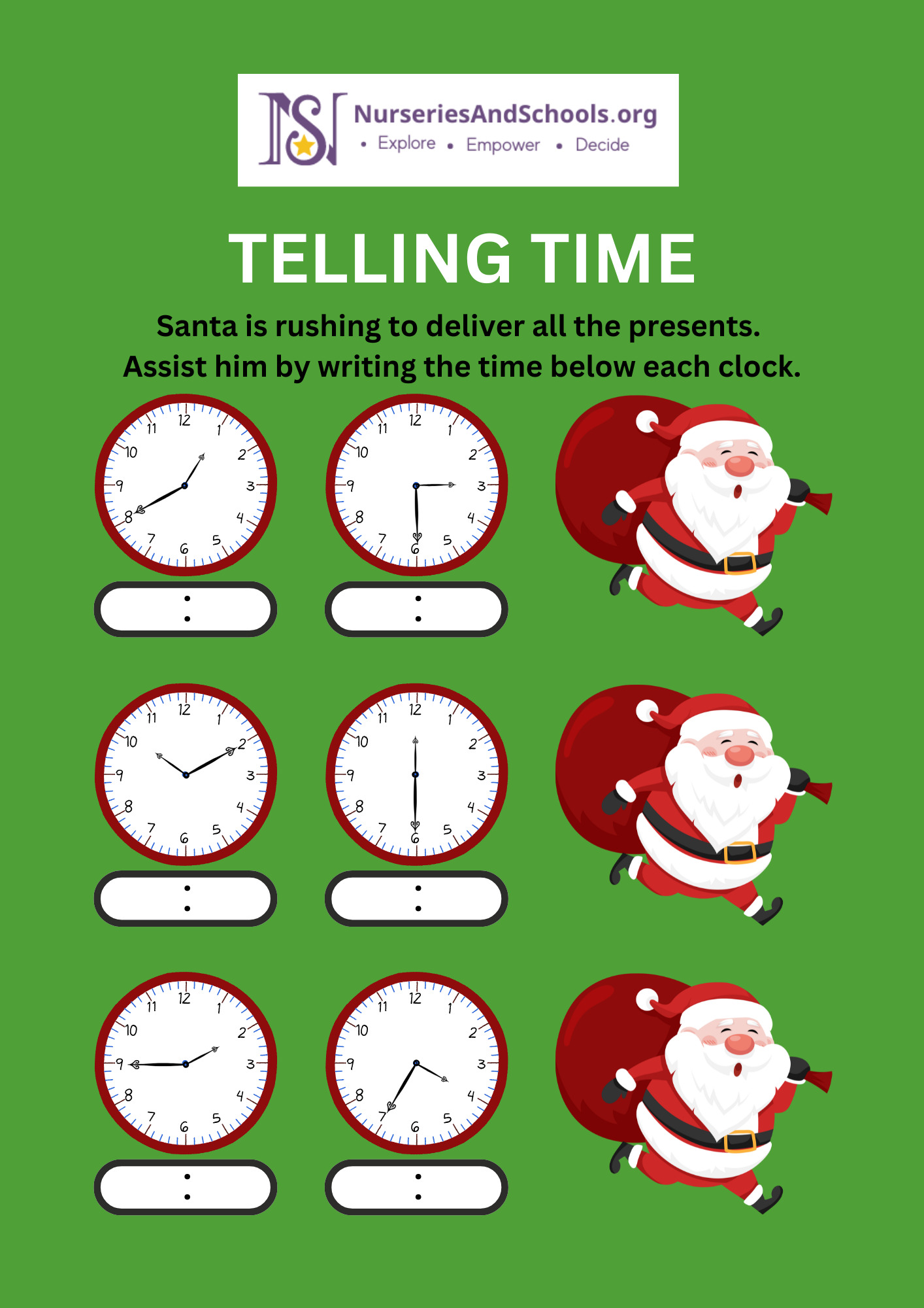 Telling Time to Santa