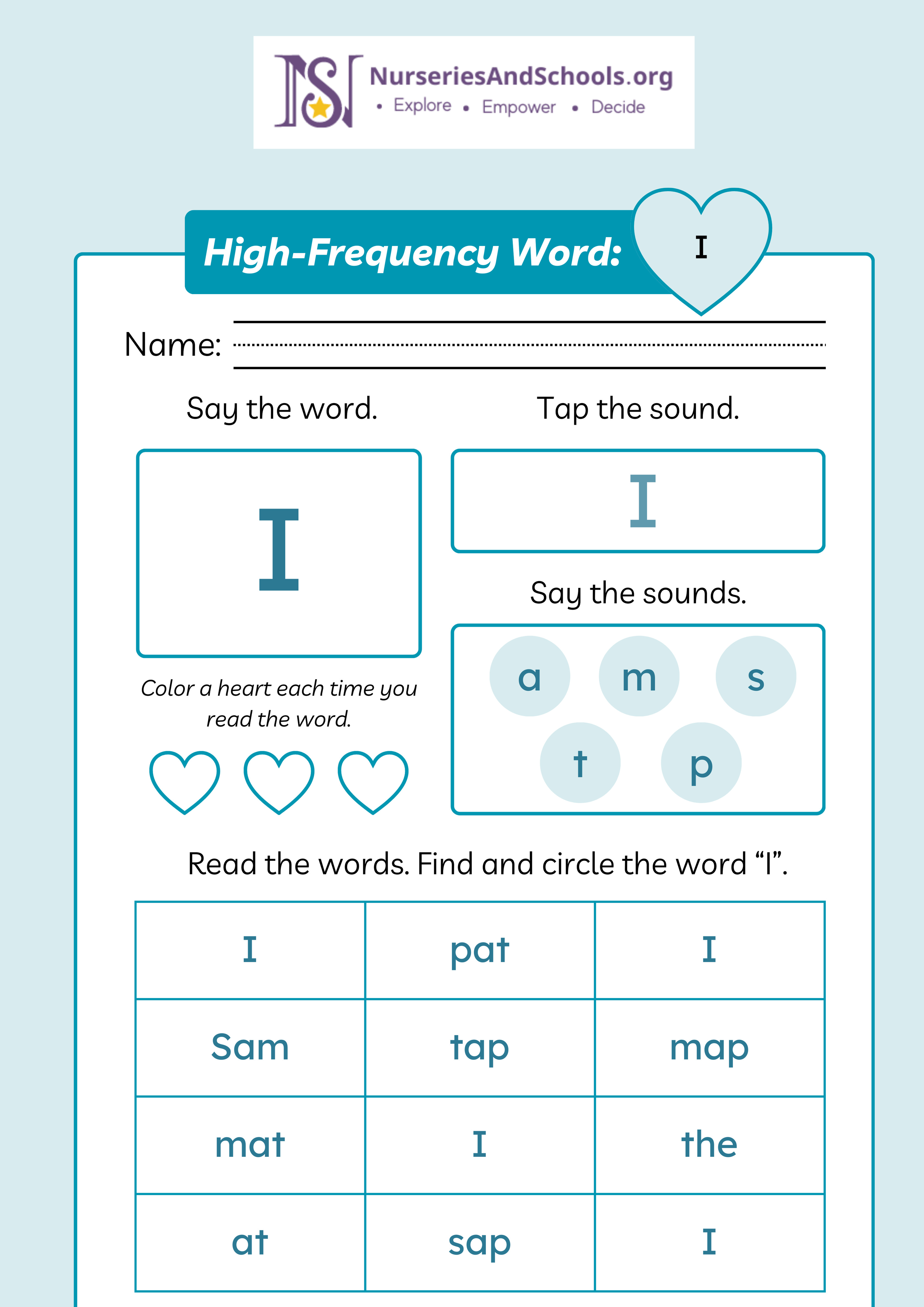 I - High-Frequency Word