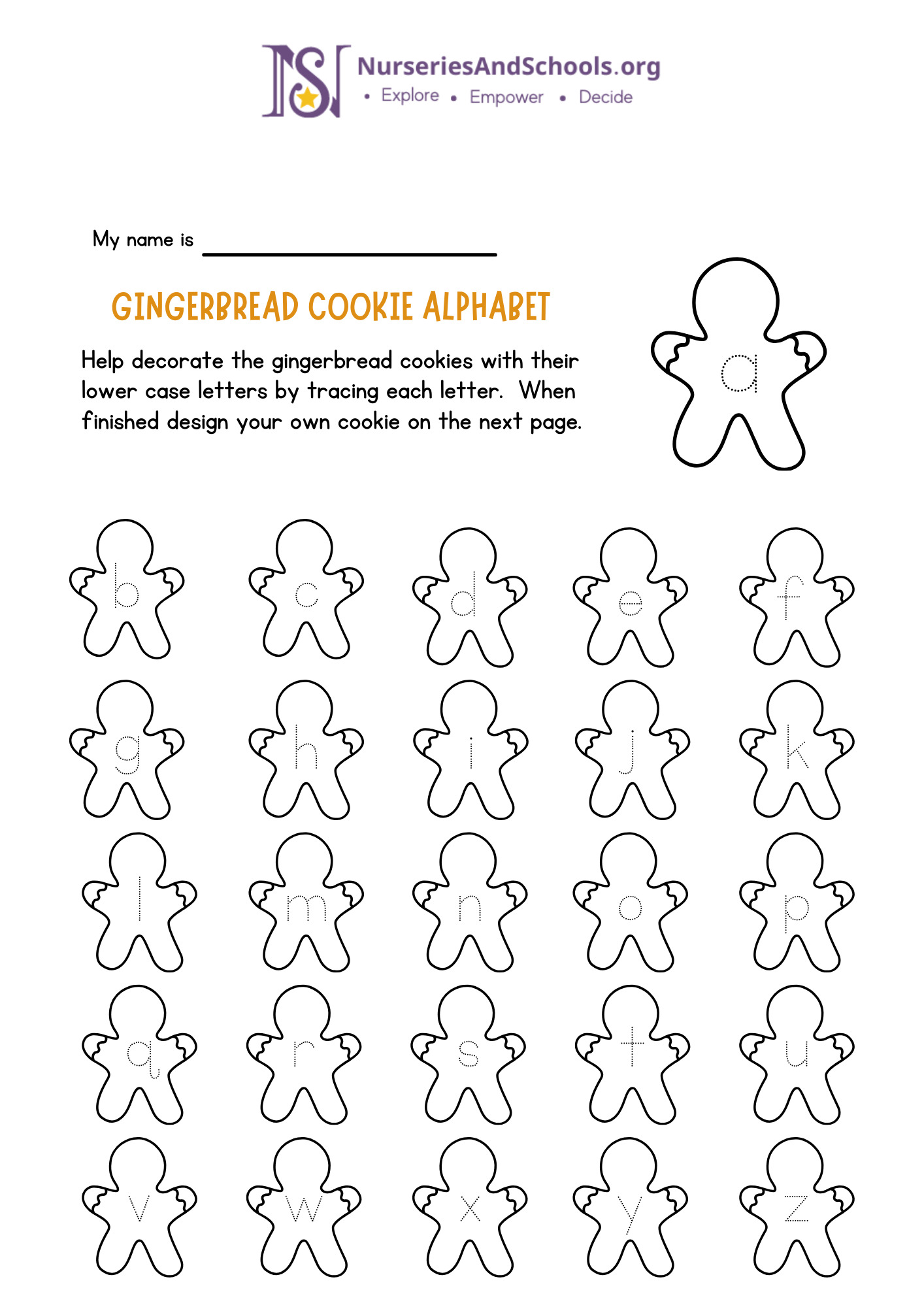 GingerBread Cookie Alphabet