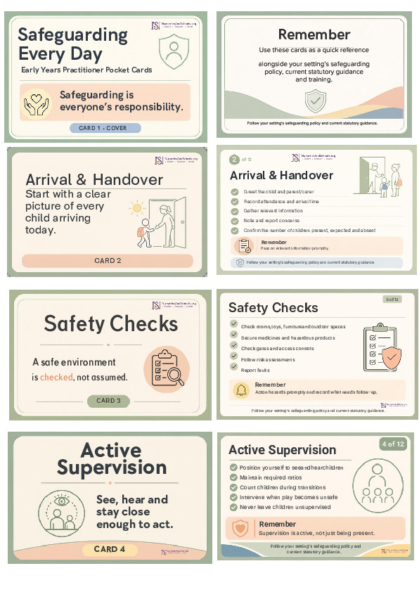 Safeguarding Every Day – Early Years Practitioner Pocket Cards