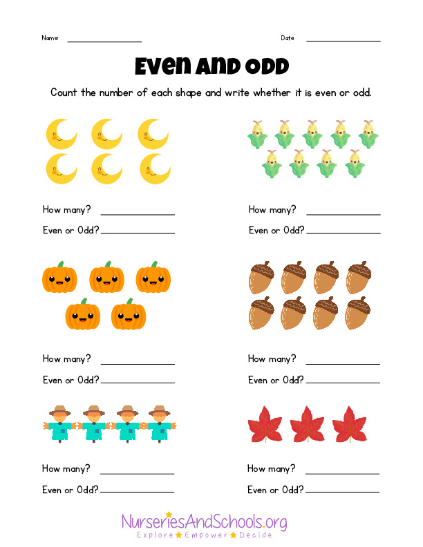 Even and Odd Math- Worksheet