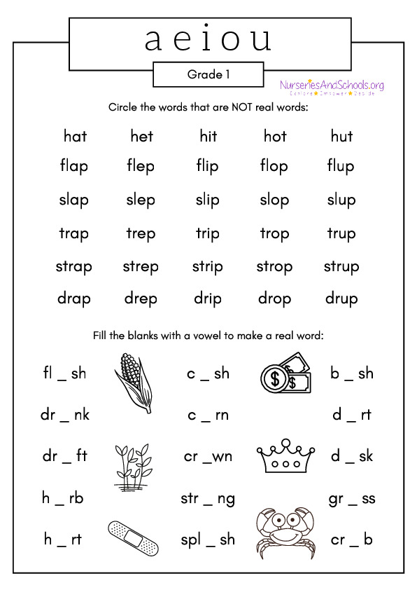 Vowel worksheet