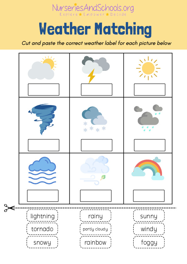 Weather matching worksheet