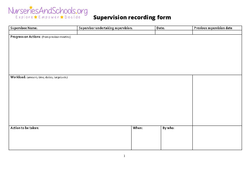Supervision recording form
