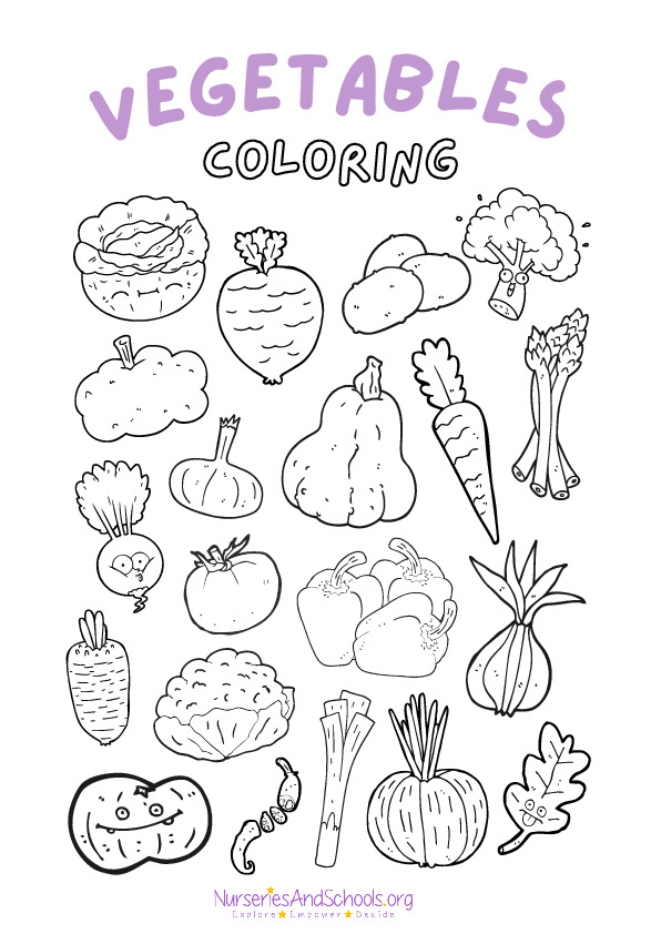 Vegetables Coloring Worksheet