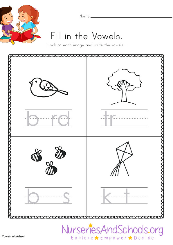 Fill in the vowels - Spring worksheet